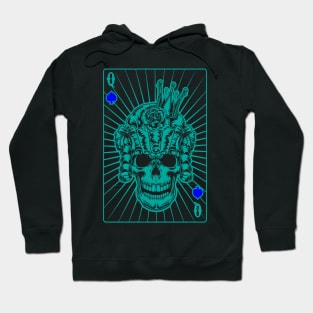 Queen of Spades Green Skull Hoodie